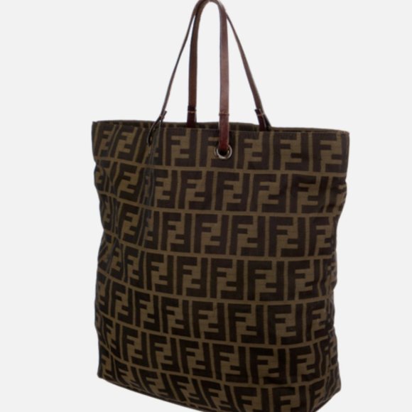 Fendi Brown Zucca FF Nylon Roll Tote - Picture 2 of 5